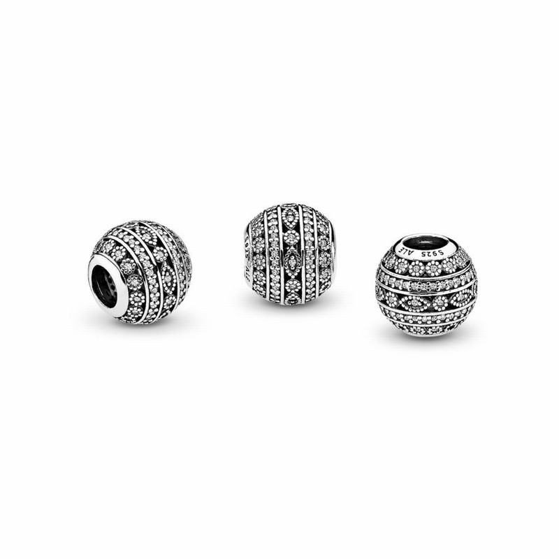 Pandora Glittering Shapes Charm Ireland - Sterling Silver/Cubic Zirconia - 768520QON